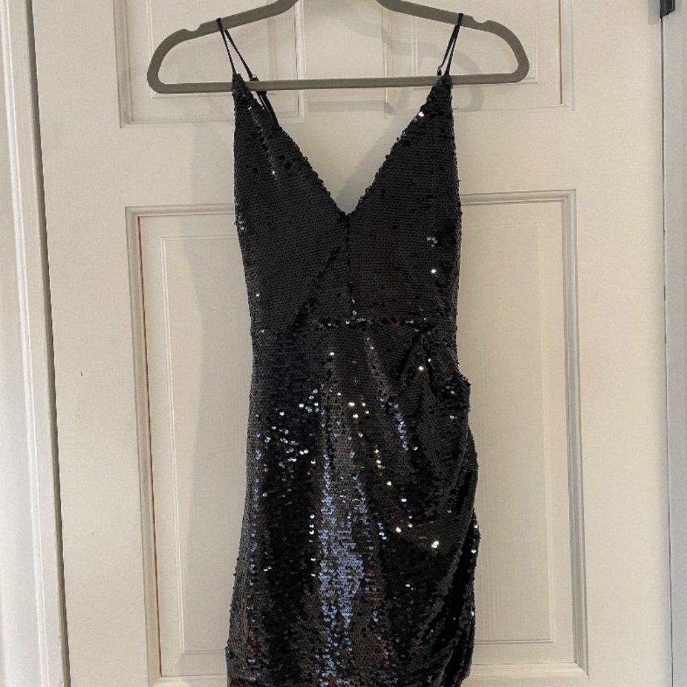 Emory Park Black Sequin Mini Dress